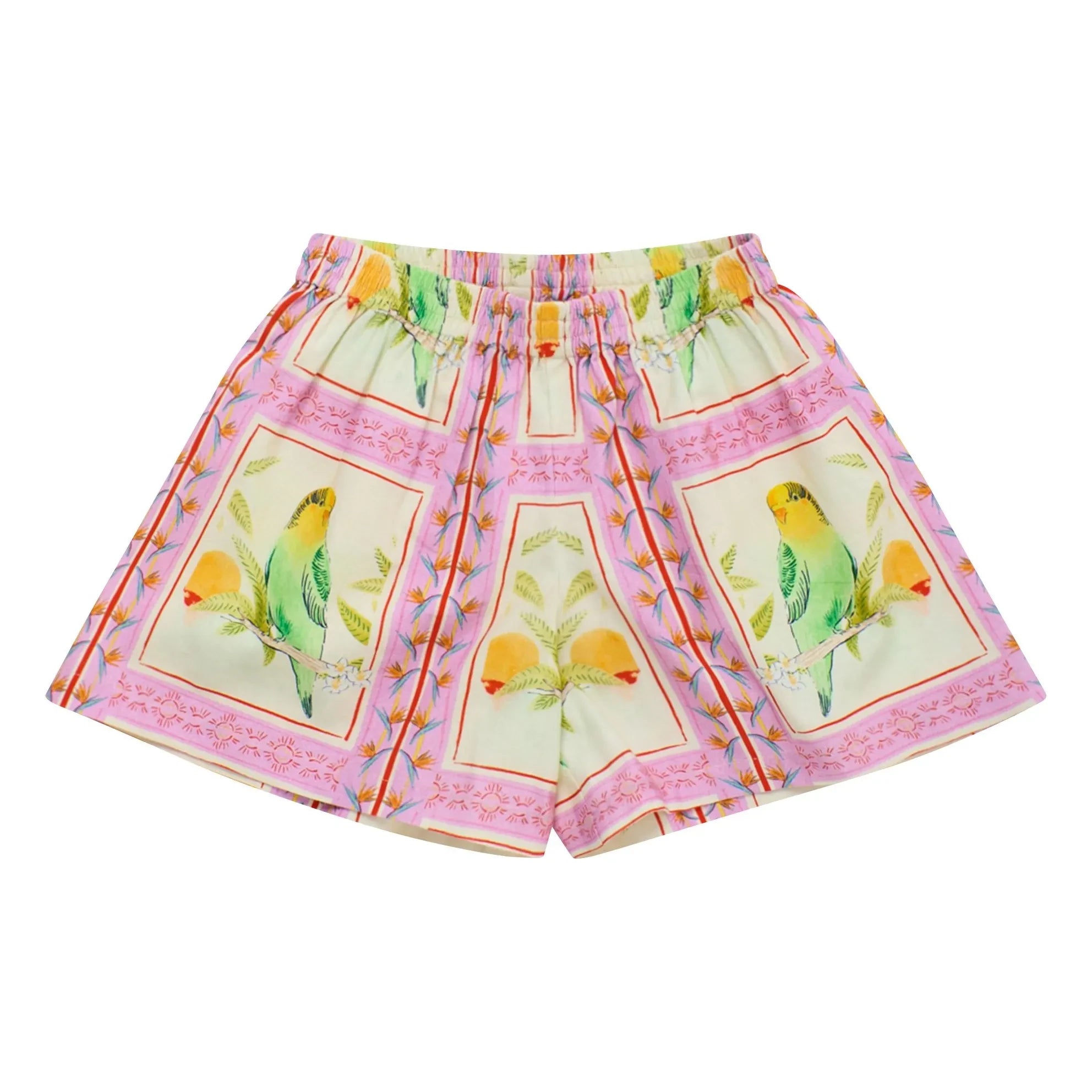 Maison Mangostan - Pájaros patchwork cortos | Rosa