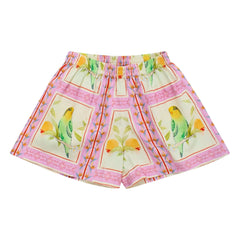 Maison Mangostan - Pájaros patchwork cortos | Rosa