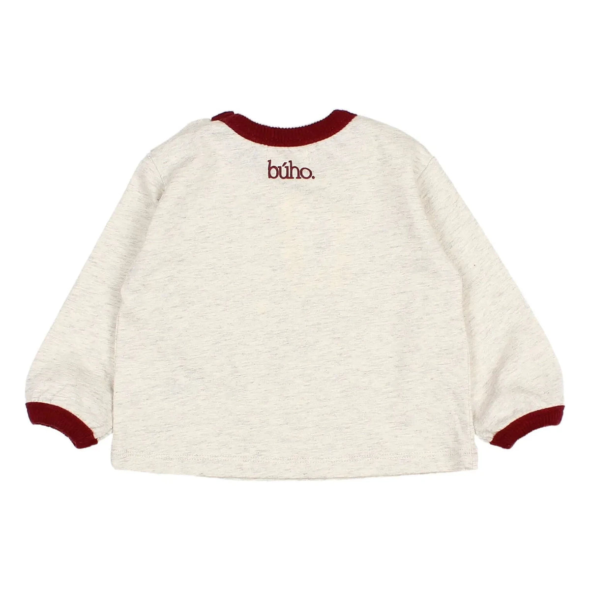 Búho - Camiseta Chiné Contraste | Burdeos