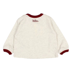 Búho - Camiseta Chiné Contraste | Burdeos