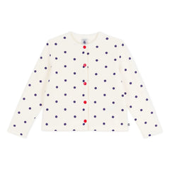 Petit Bateau - Cárdigan de lunares de felpa | Crudo