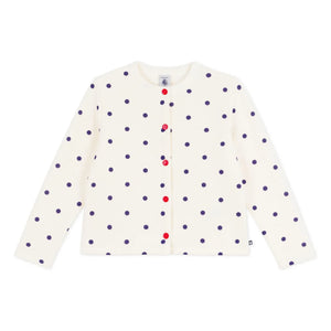 Petit Bateau - Cárdigan de lunares de felpa | Crudo