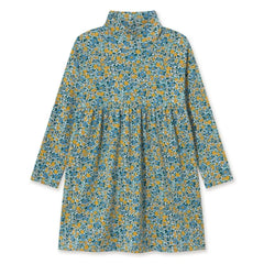 Tinycottons - Vestido floral de pana de algodón orgánico | Azul