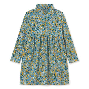 Tinycottons - Vestido floral de pana de algodón orgánico | Azul