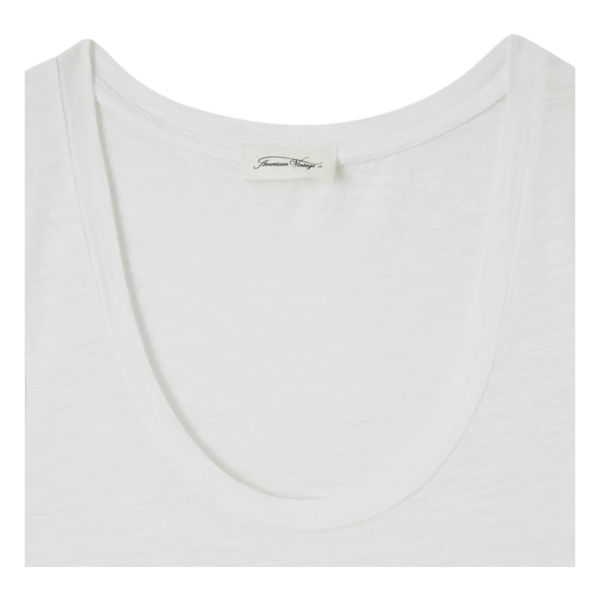 Camiseta de tirantes American Vintage con cuello en U - Jacksonville | Blanco