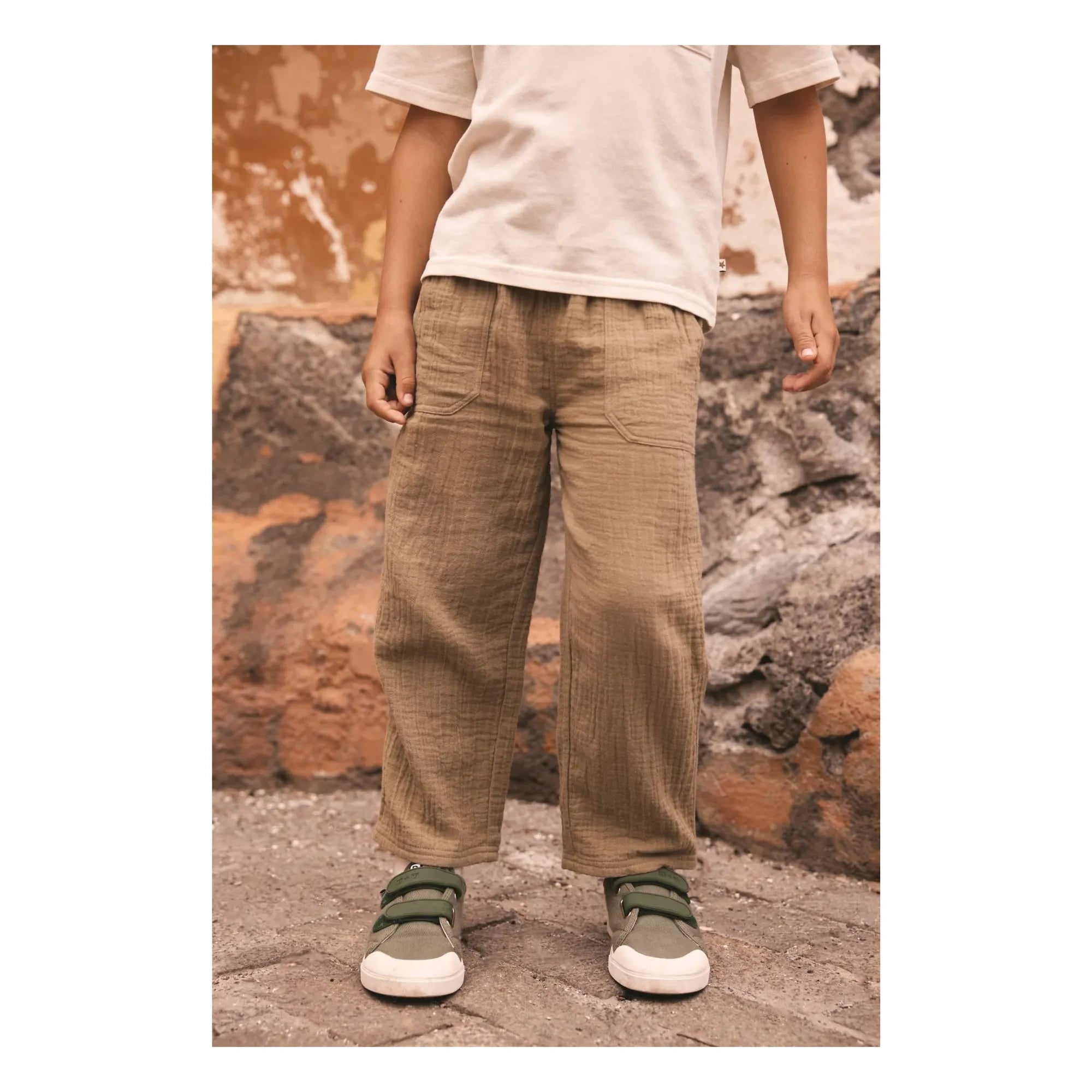 Bonton - Nils Pantalones de Gasa de Algodón | Caqui