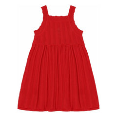 FUB - Vestido de Verano Fino de Algodón Orgánico | Rojo