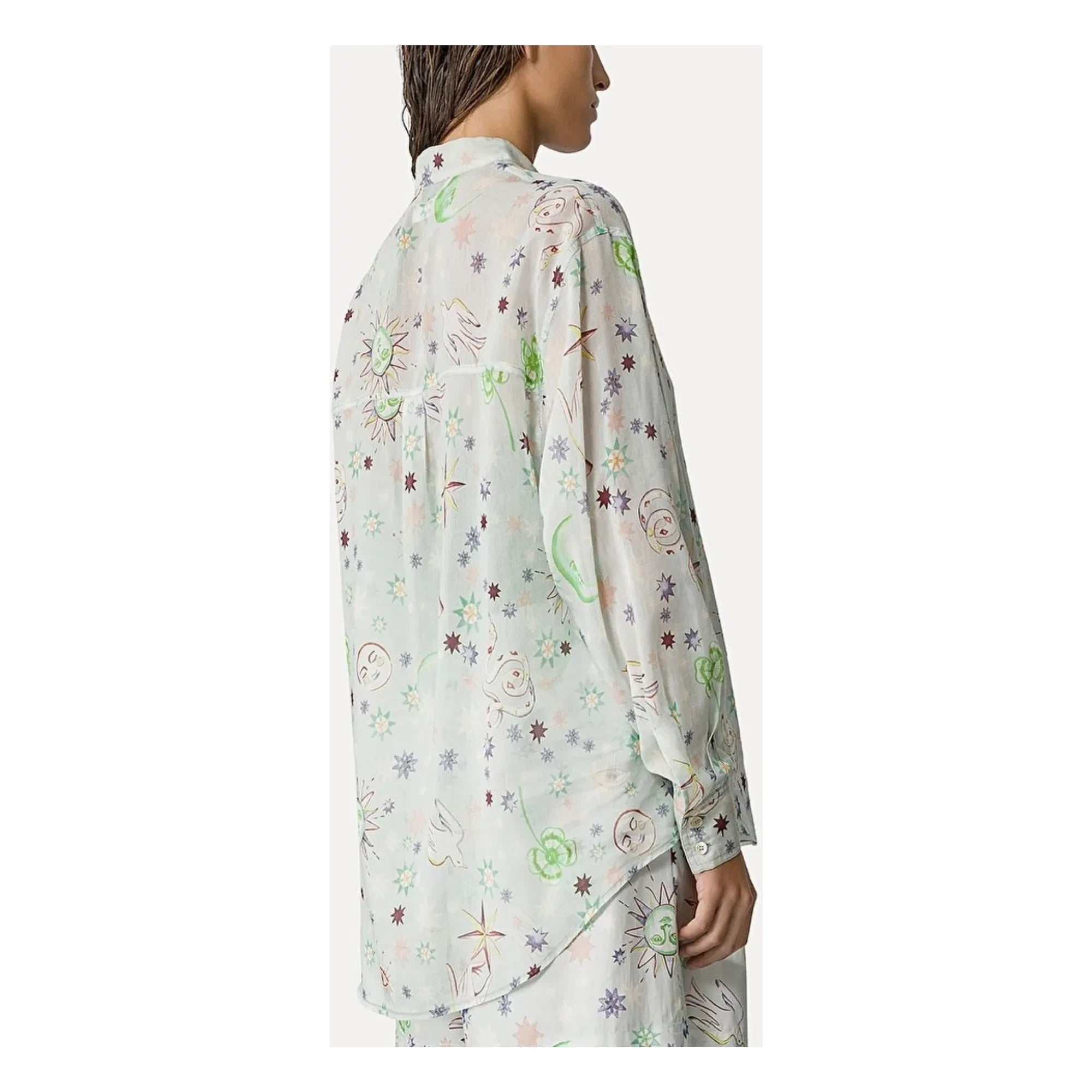 Forte Forte - Love Alchemy" Camisa Oversize de Voile de Algodón y Seda | Azul Claro