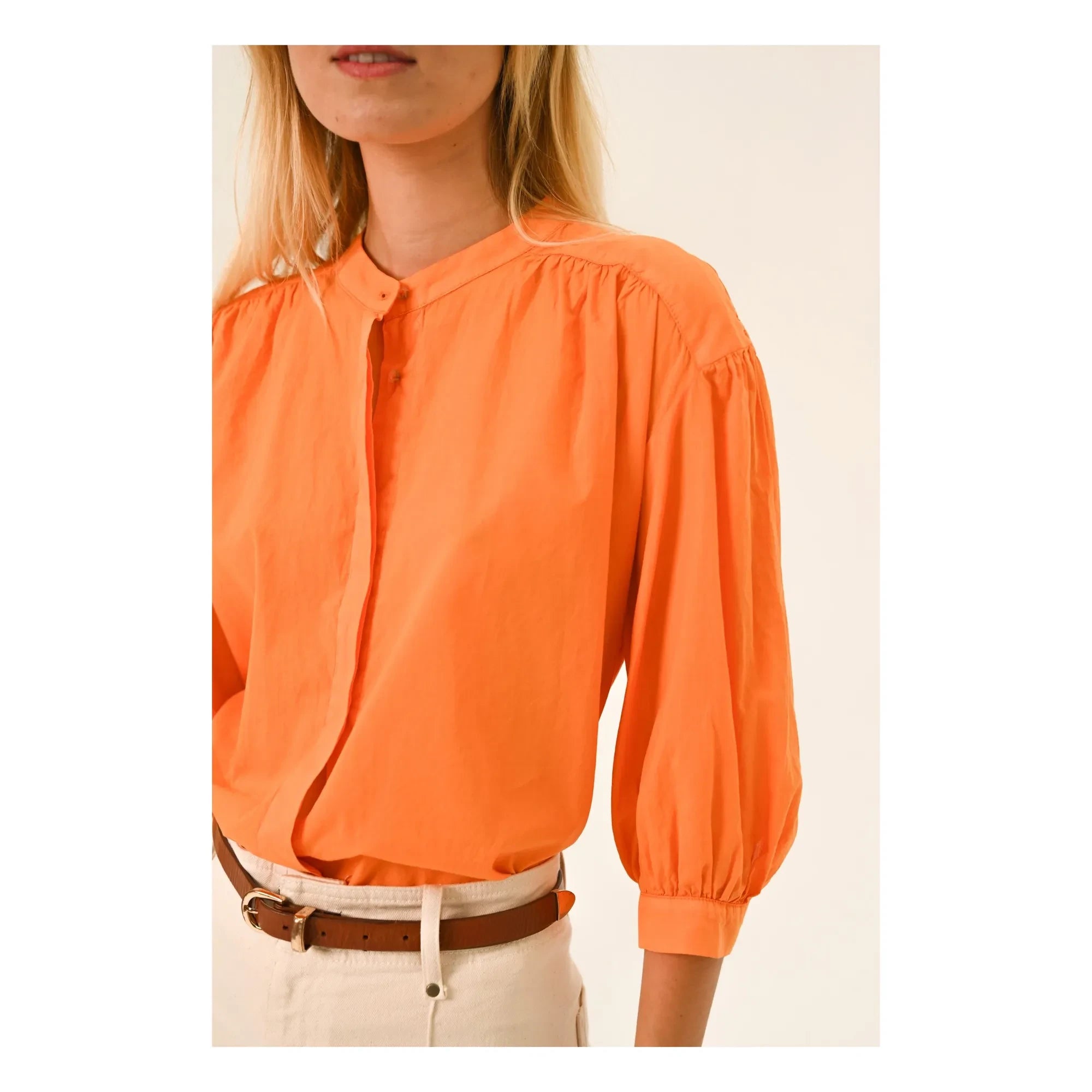 Sacrécoeur - Blusa Carla Aurora Poplin | Naranja