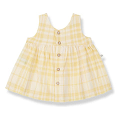 1+ en la familia - Vestido a cuadros de lino Aranella | Amarillo