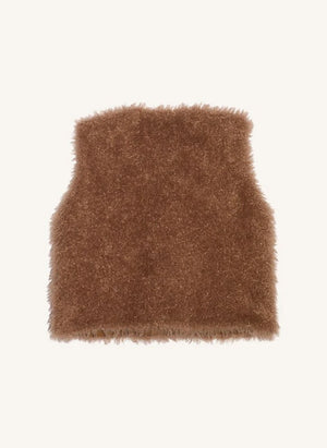 Hundred Pieces - Lucky Chaqueta sin mangas de piel | Taupe brown