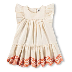 Molo - Vestido con volantes de algodón orgánico Cammas | Crema