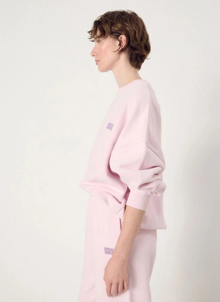 American Vintage - Plizzy Pamuklu Sweatshirt | Açık Pembe