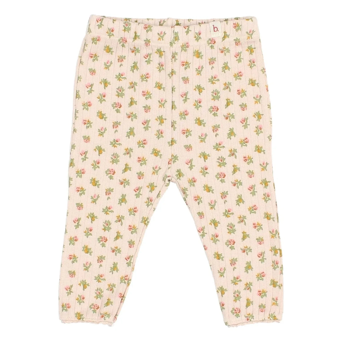 Búho - Floral Cottage Nervürlü Tayt | Açık Pembe