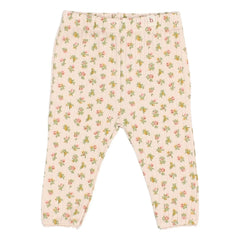 Búho - Floral Cottage Nervürlü Tayt | Açık Pembe