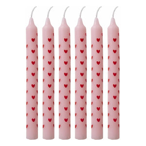 Rice - Velas de corazón - Juego de 2 | Rosa