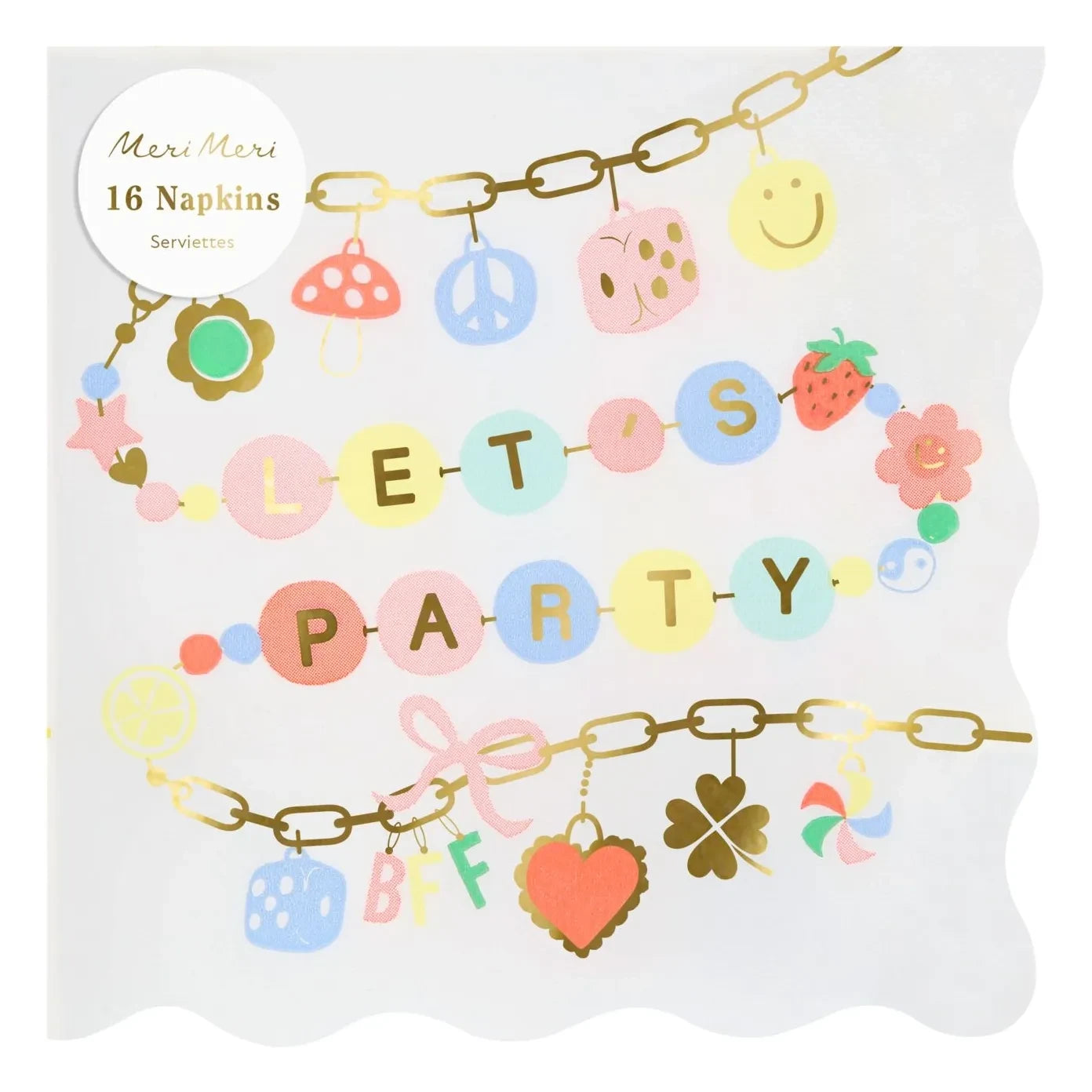 Meri Meri - Servilletas de papel Charm Party - Juego de 16
