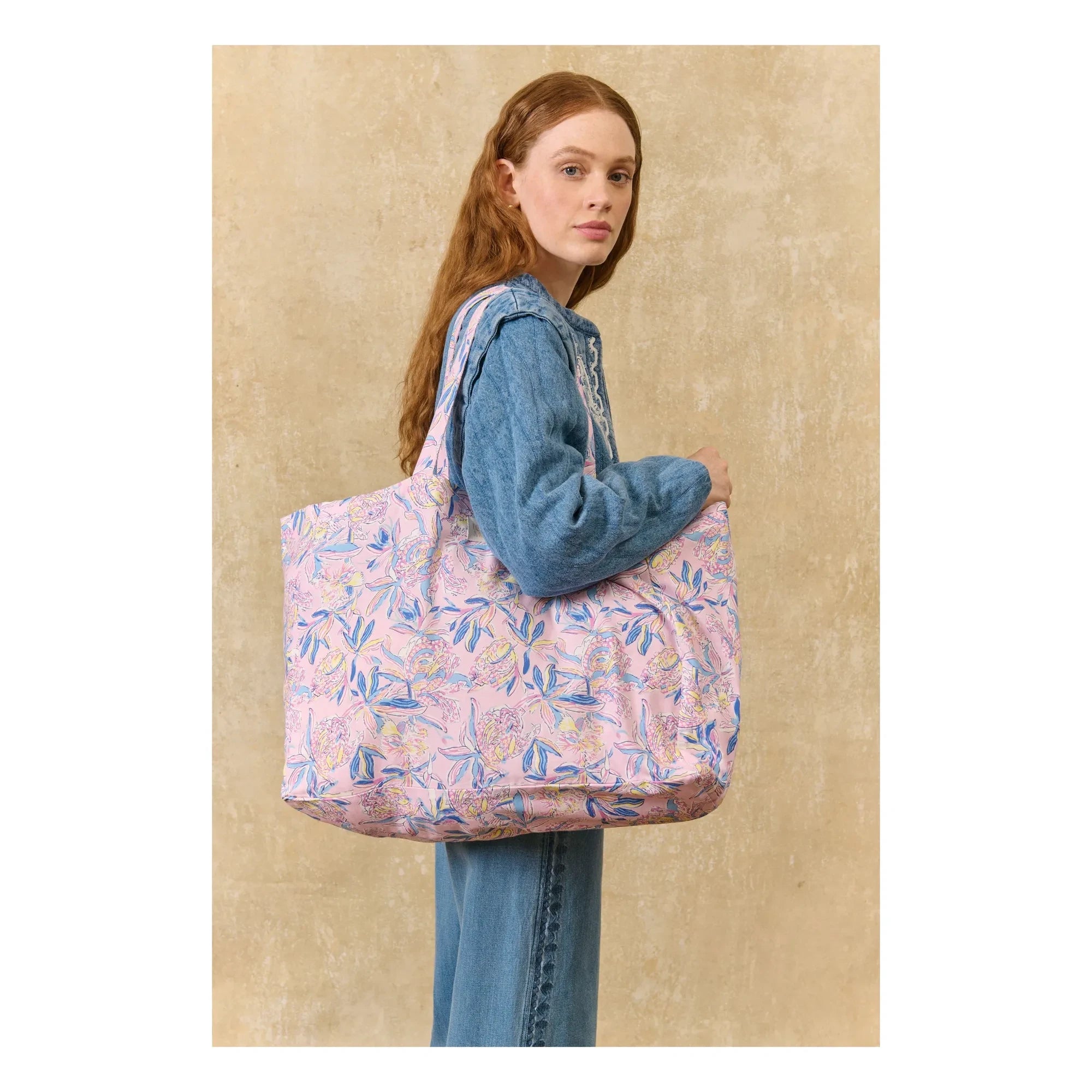 Louise Misha - Bolso tote de algodón Beverly | Rosa empolvado
