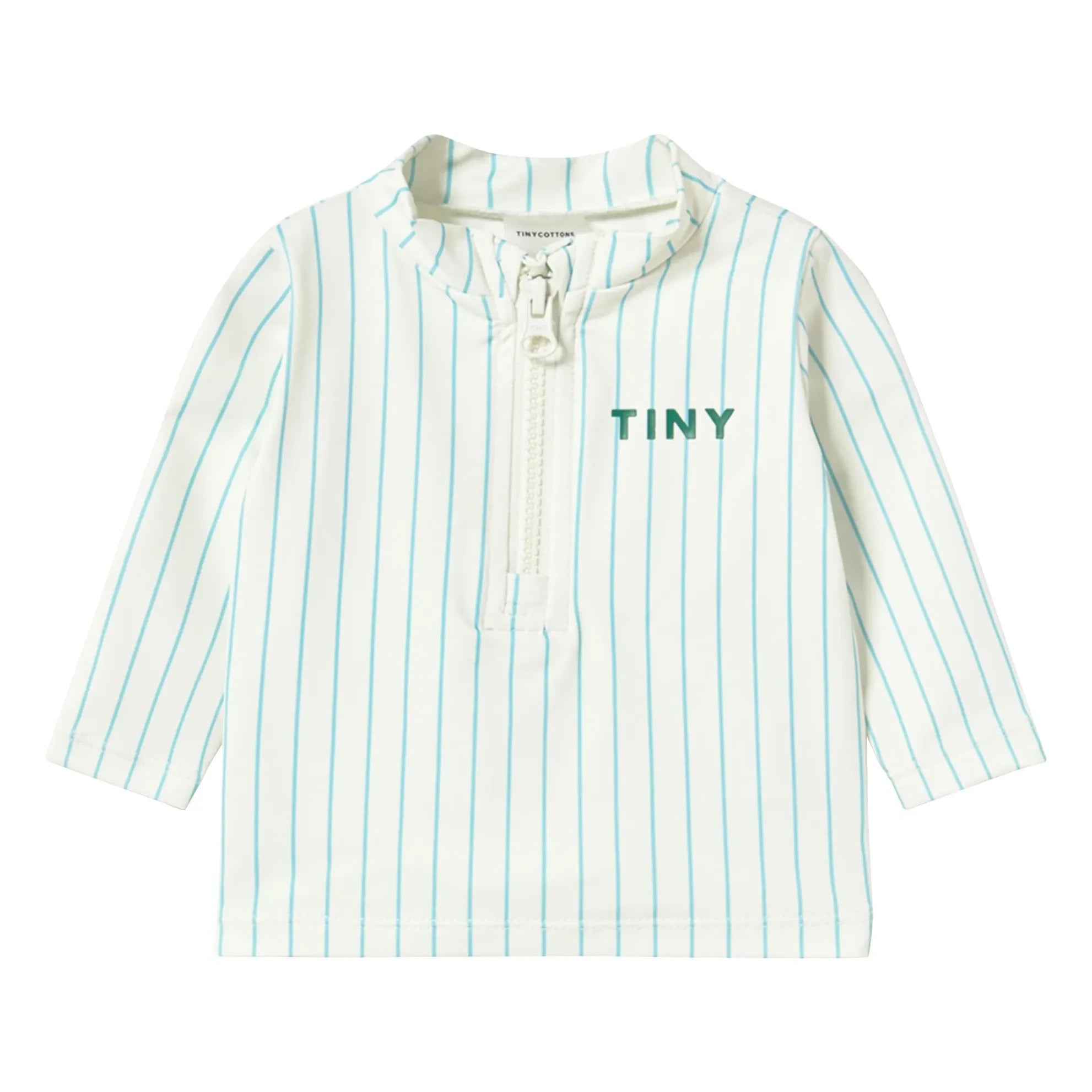 Tinycottons - Camiseta de baño de rayas con protección UV | Azul claro