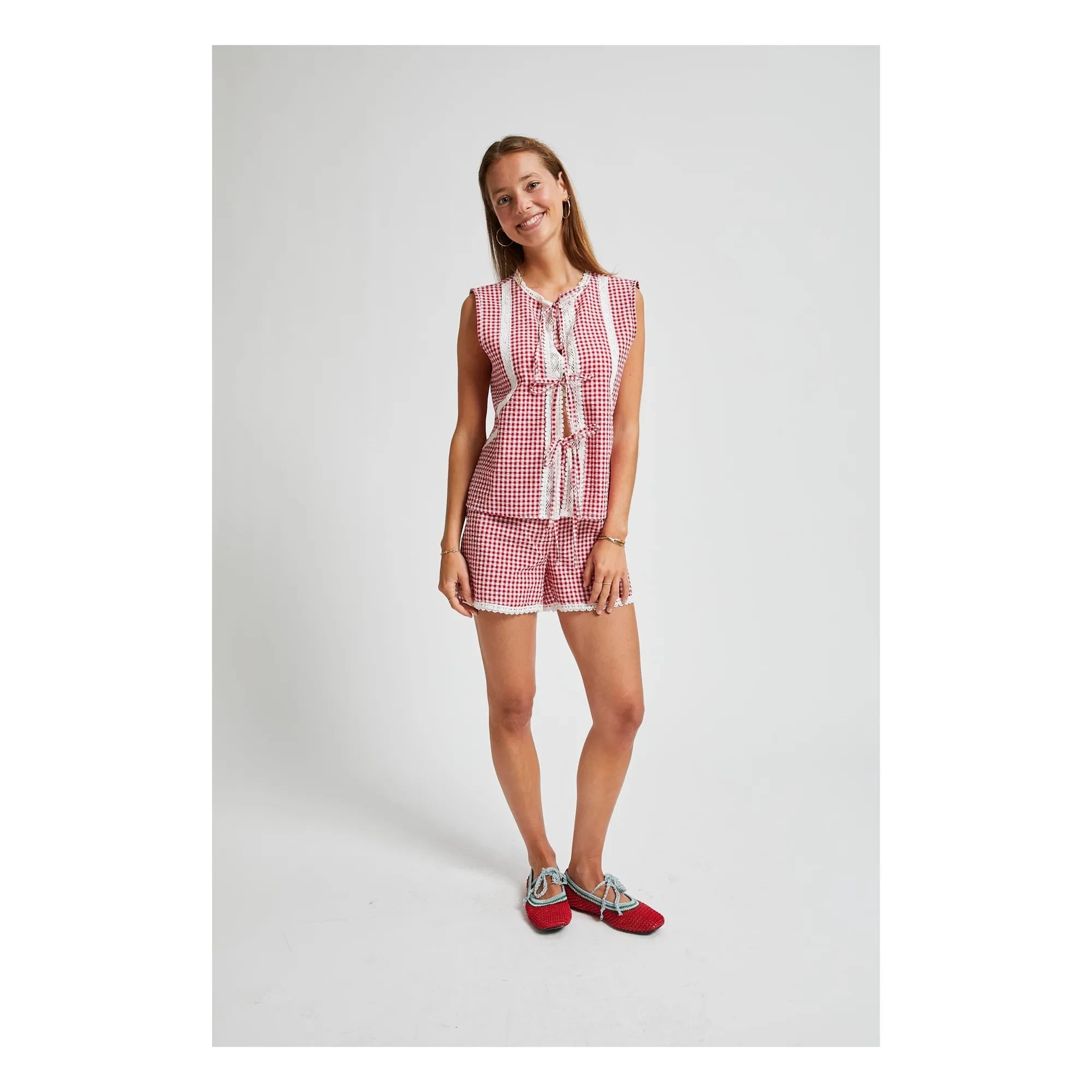 Indee - Top Nudos Vegas Vichy | Rojo