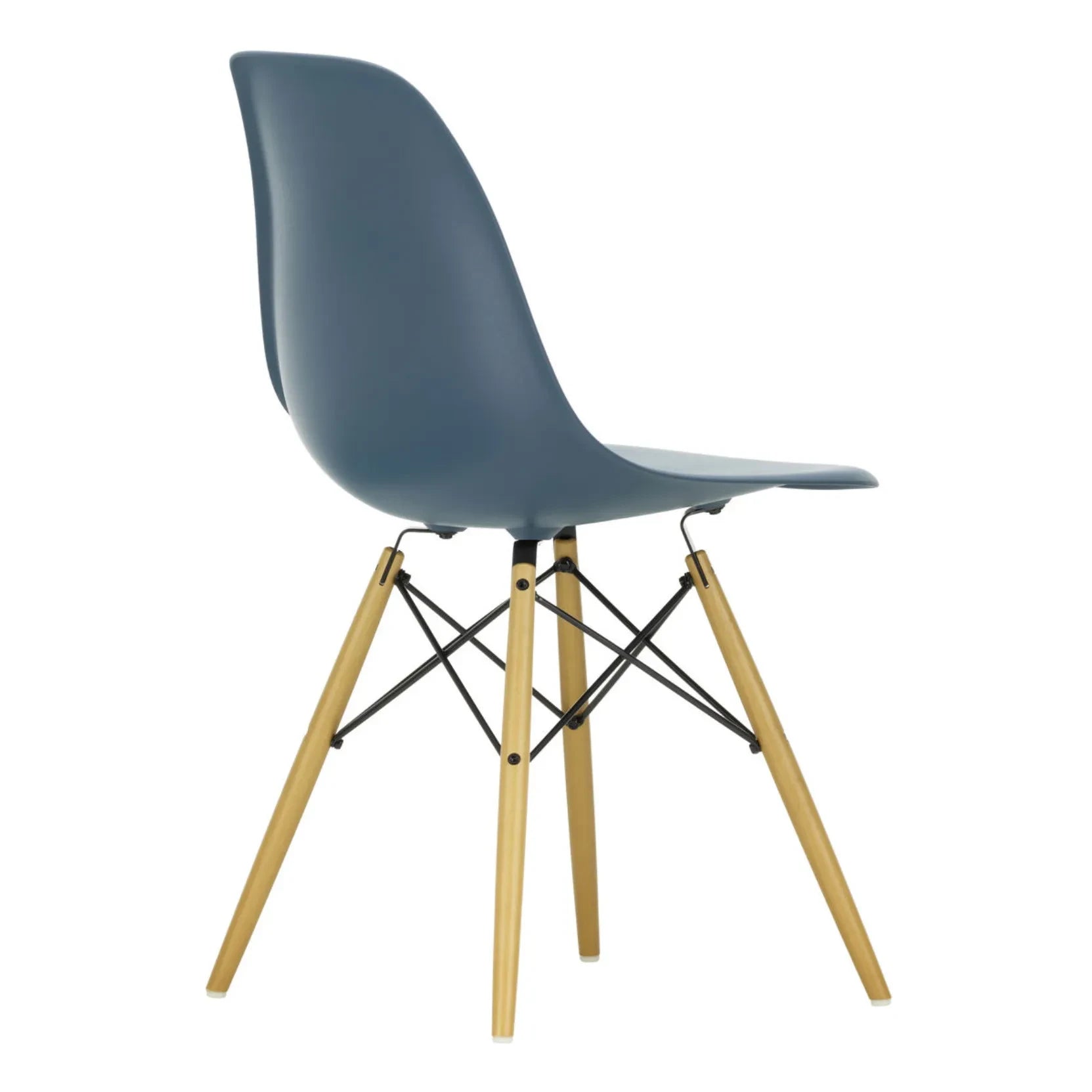 Vitra - Silla DSW de plástico - base de arce - Charles & Ray Eames | Azul marino