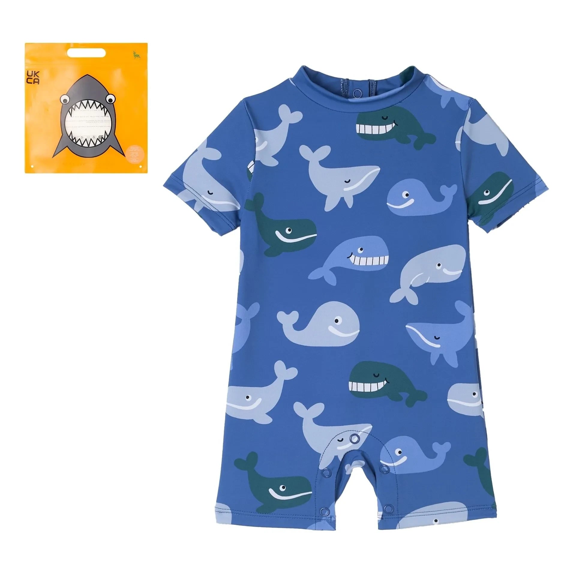 Stella McCartney Kids - Traje de baño de ballena | Azul