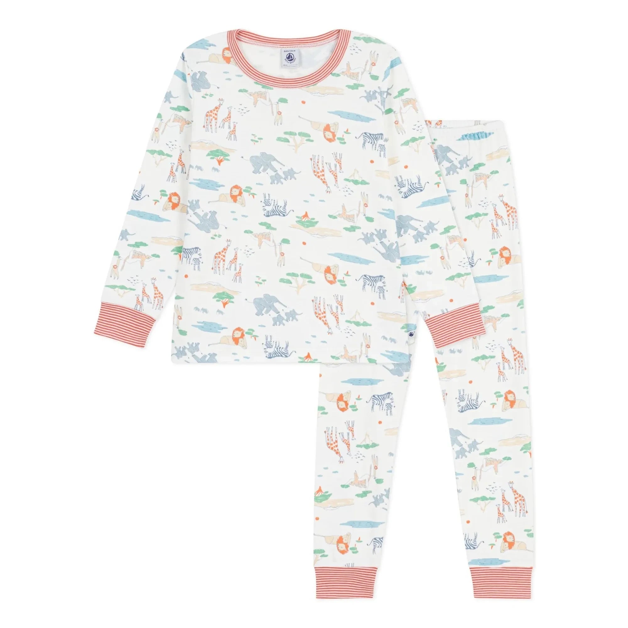 Petit Bateau - Pijama Savannah | Blanco