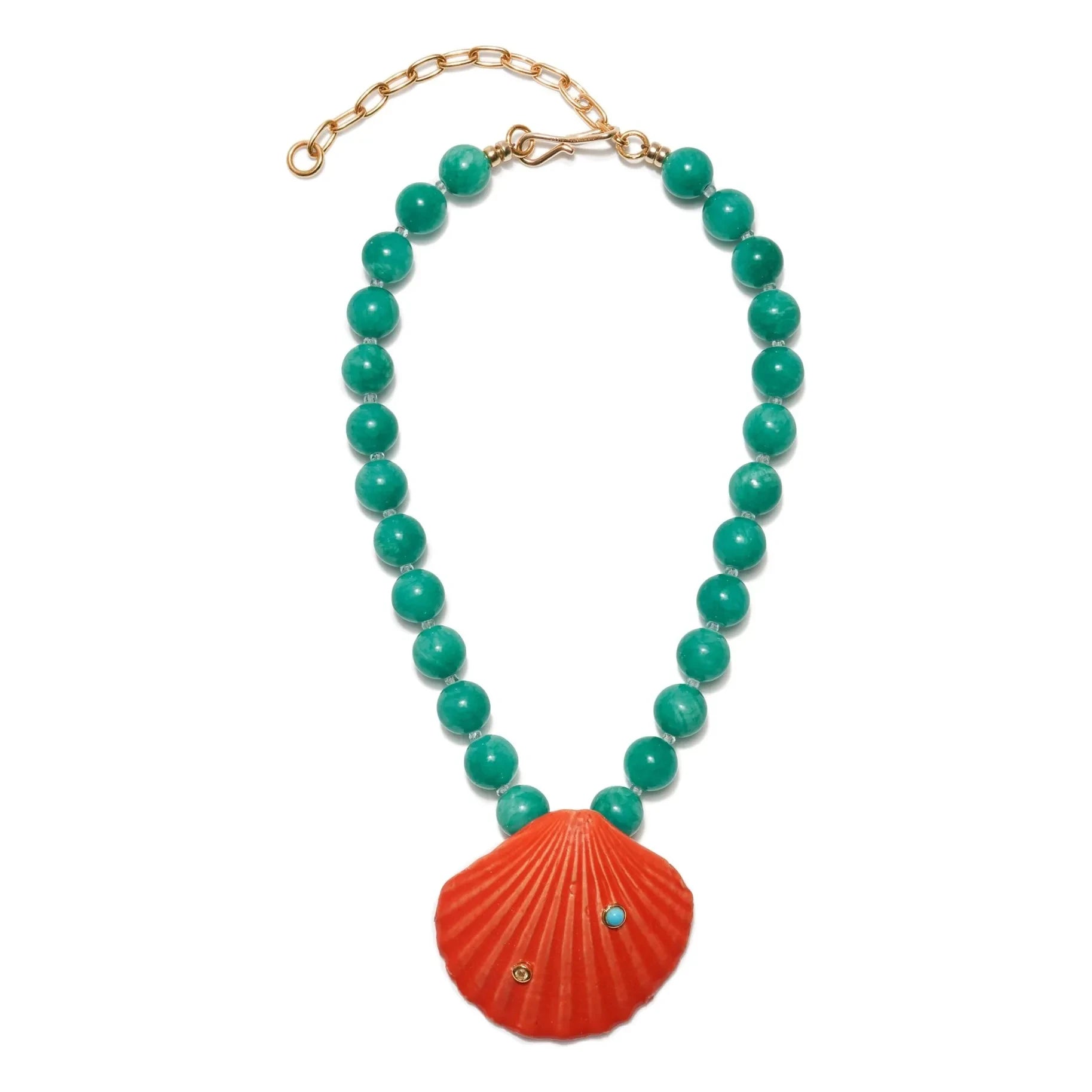Lizzie Fortunato - Collar de conchas de Corfú | Verde