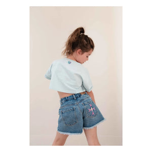 Jenest - Lilou Shorts de Mezclilla de Algodón Orgánico | Azul