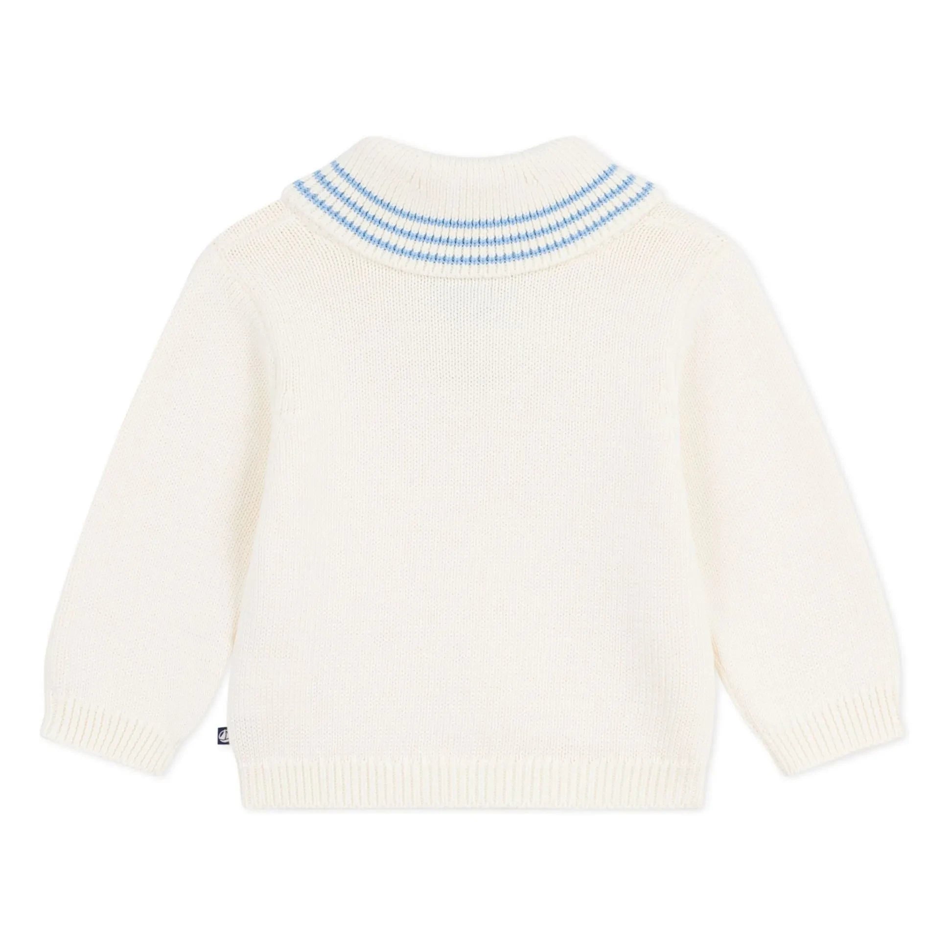 Petit Bateau - Jersey de algodón orgánico con cuello chal | Crudo