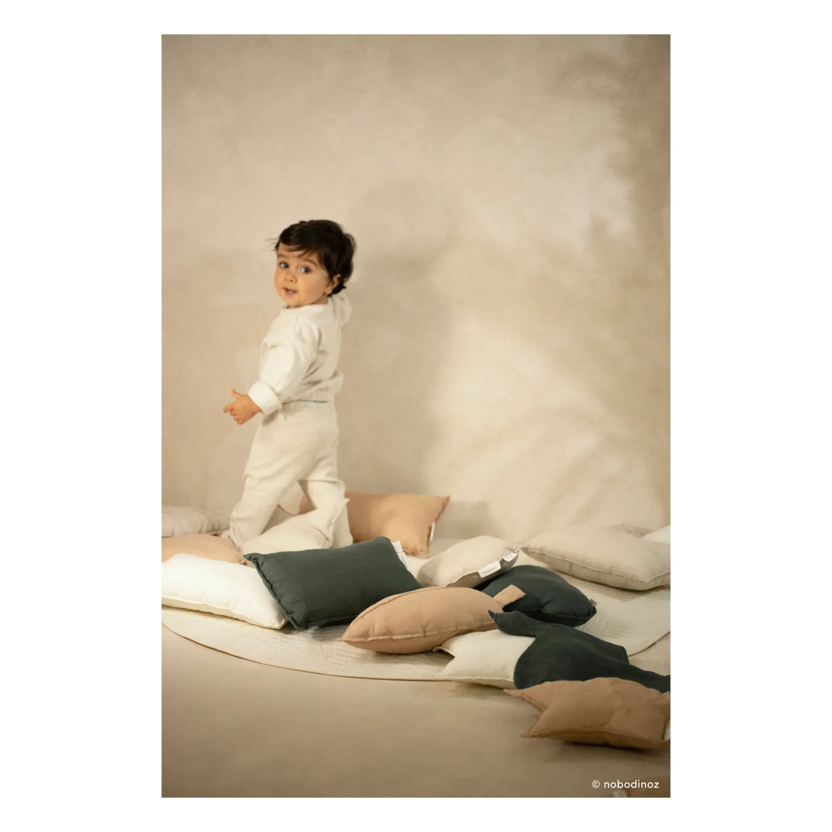 Nobodinoz - Cojín Nube - Lino francés | Avena