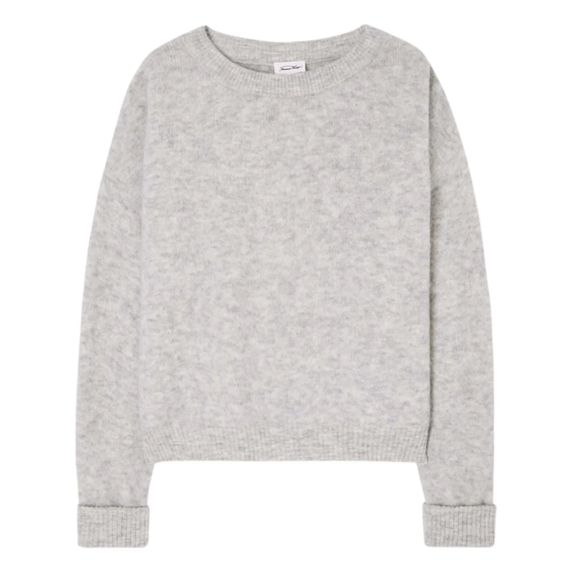 American Vintage - Jersey cuello barco de alpaca y lana Vitow | Gris claro jaspeado
