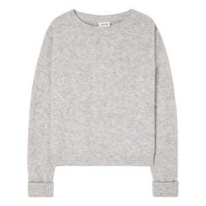 American Vintage - Jersey cuello barco de alpaca y lana Vitow | Gris claro jaspeado