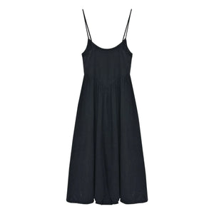 the new society - Vestido de algodón y lino Lippia | Negro