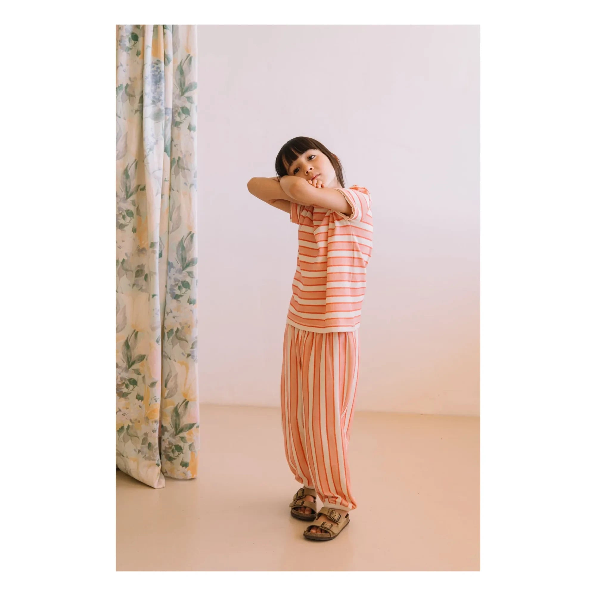Studio Bohème - Pantalón Porgy de Algodón Orgánico a Rayas | Rosa