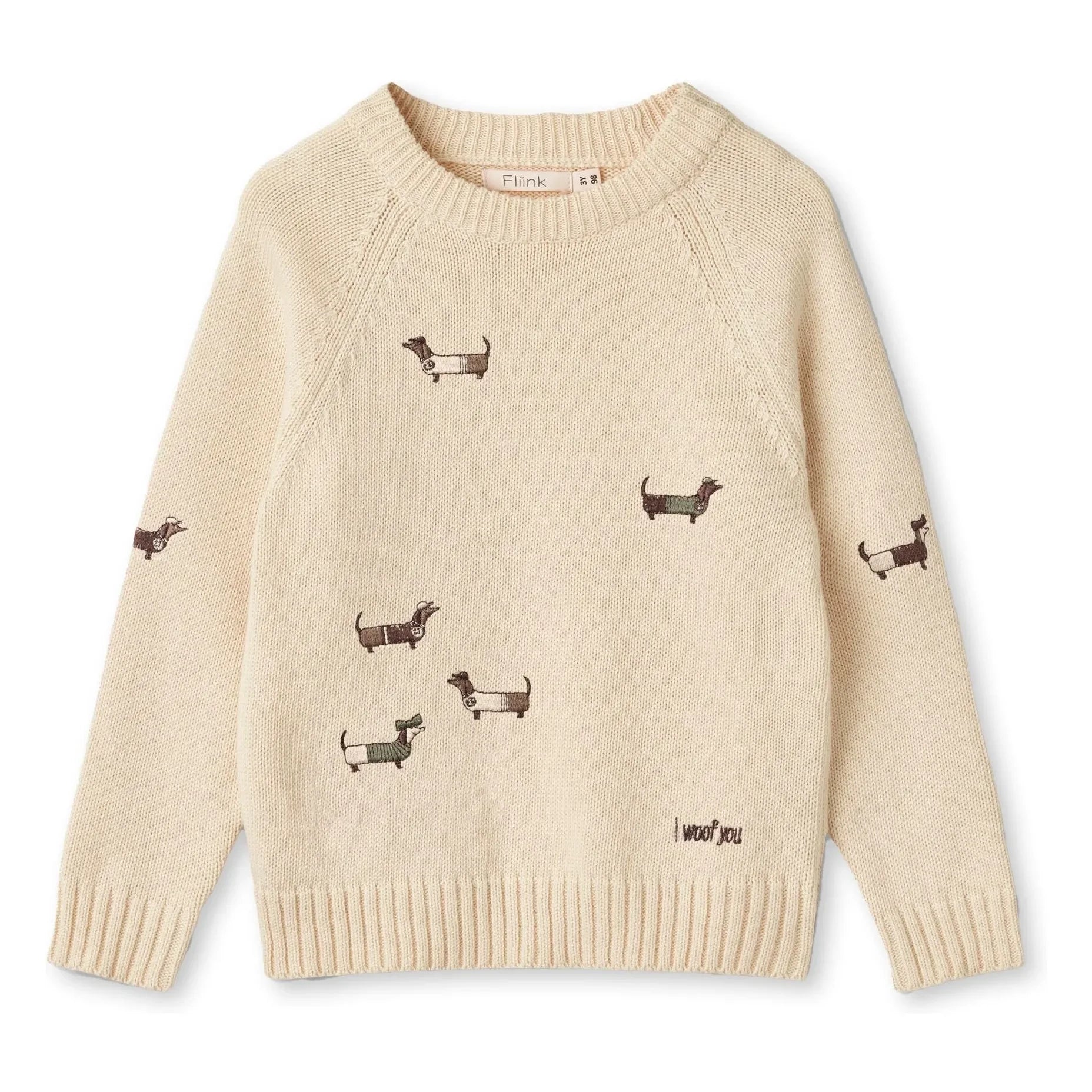 Fliink - Sudadera de algodón orgánico Mahdi Dogs | Crudo