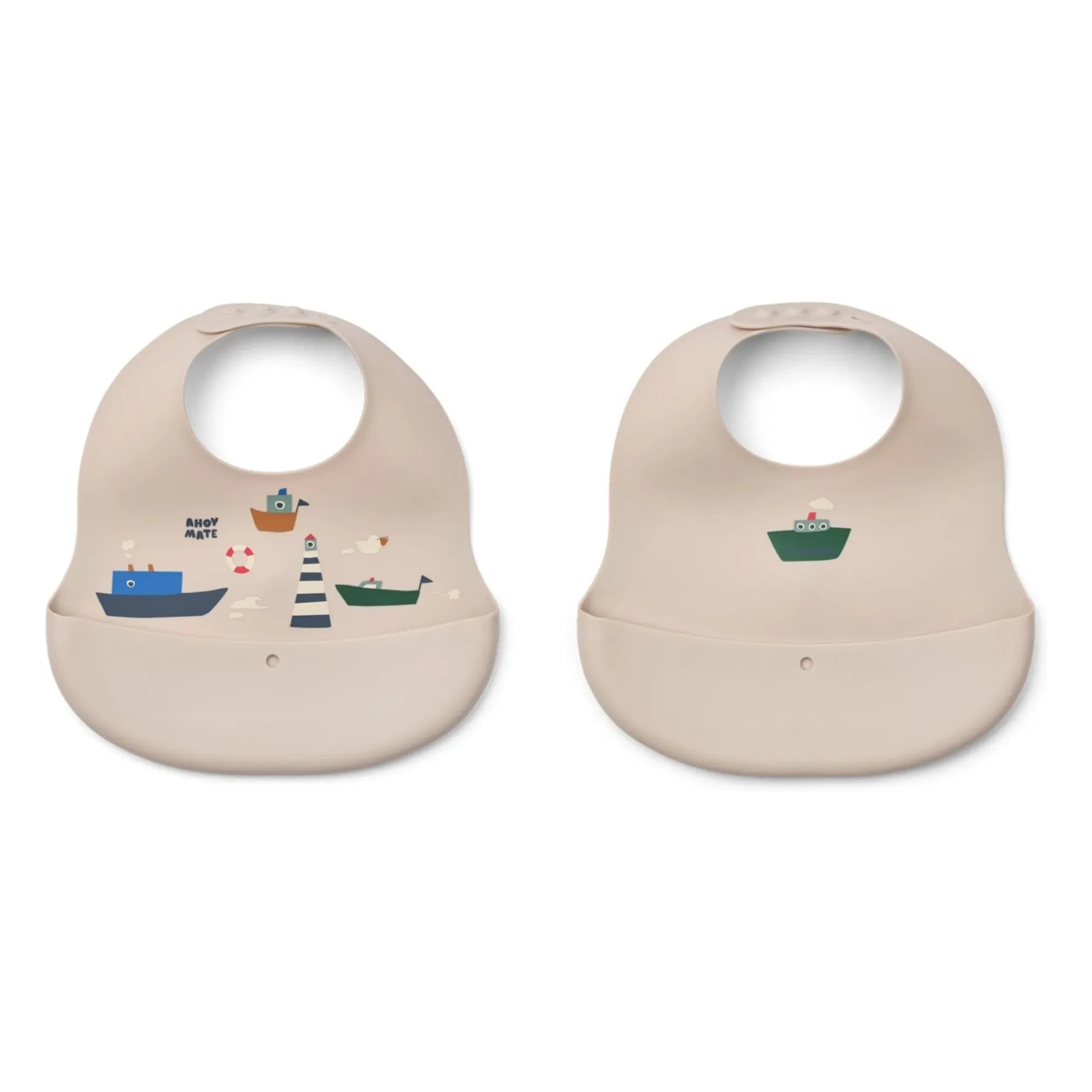 Liewood - Baberos de Silicona Ember - Set de 2 | Sailing/Sandy