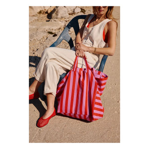 Rose in April - Bolso tote a rayas Elisa | Rosa