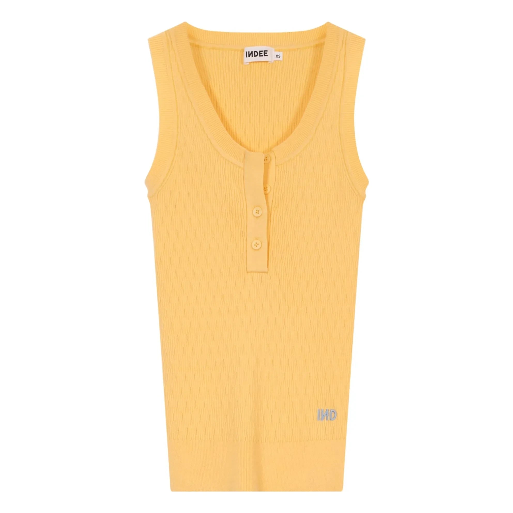 Indee - Camiseta de tirantes acanalada Volga | Amarillo