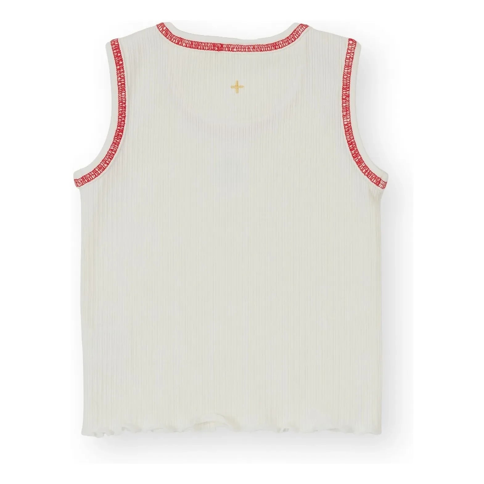 Goldie + Ace - Camiseta de tirantes acanalada Apple | Marfil