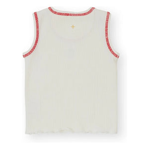 Goldie + Ace - Camiseta de tirantes acanalada Apple | Marfil
