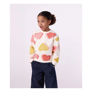 Petit Bateau - Sweat hearts | Beyaz