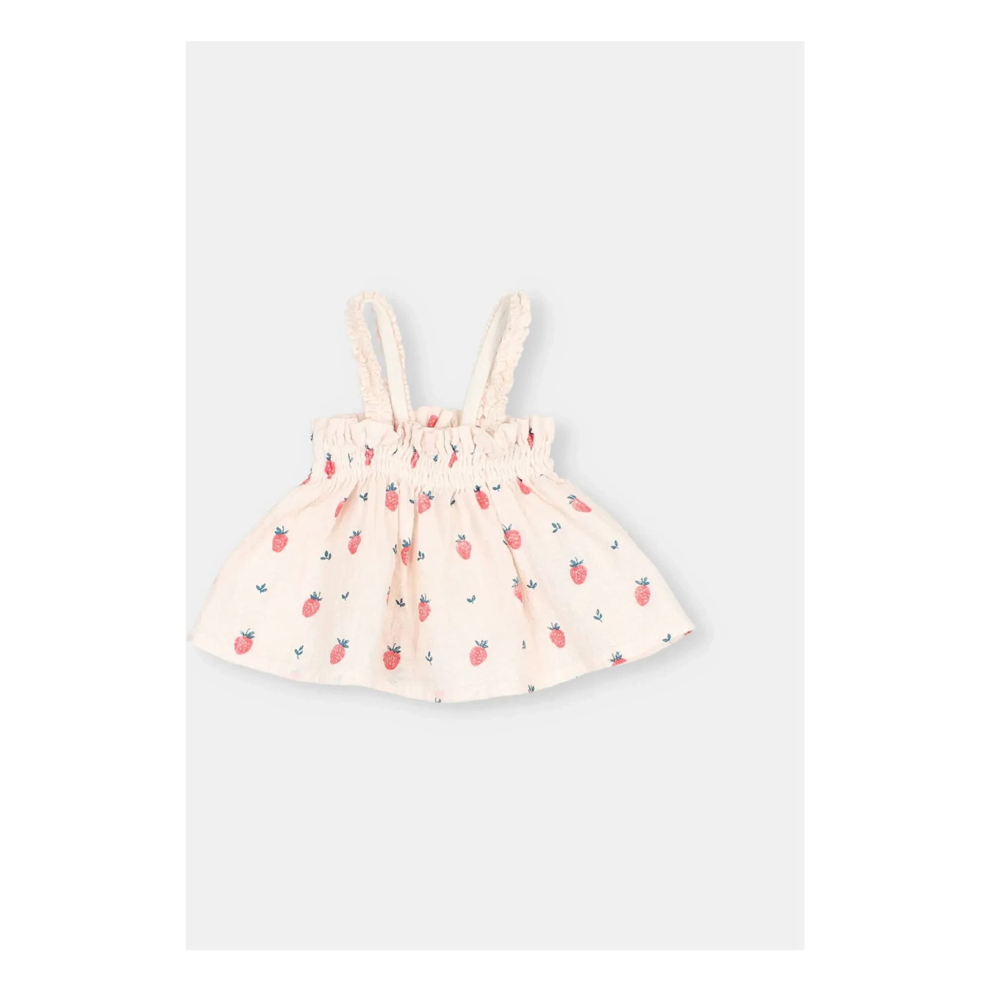Búho - Camiseta De Algodón Orgánico Con Fresas | Rosa Pálido