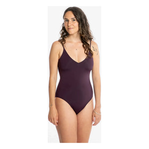 Matona - 1 pieza Jersey escote en V Fibras recicladas | Berenjena
