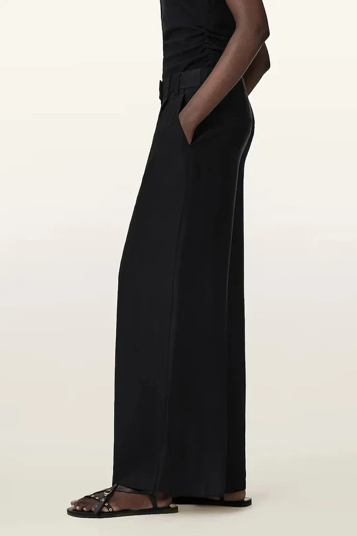 AllSaints pantalón de lino de pernera ancha para mujer CHARLEY