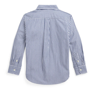 Ralph Lauren - Camisa deportiva a rayas con logo | Azul marino