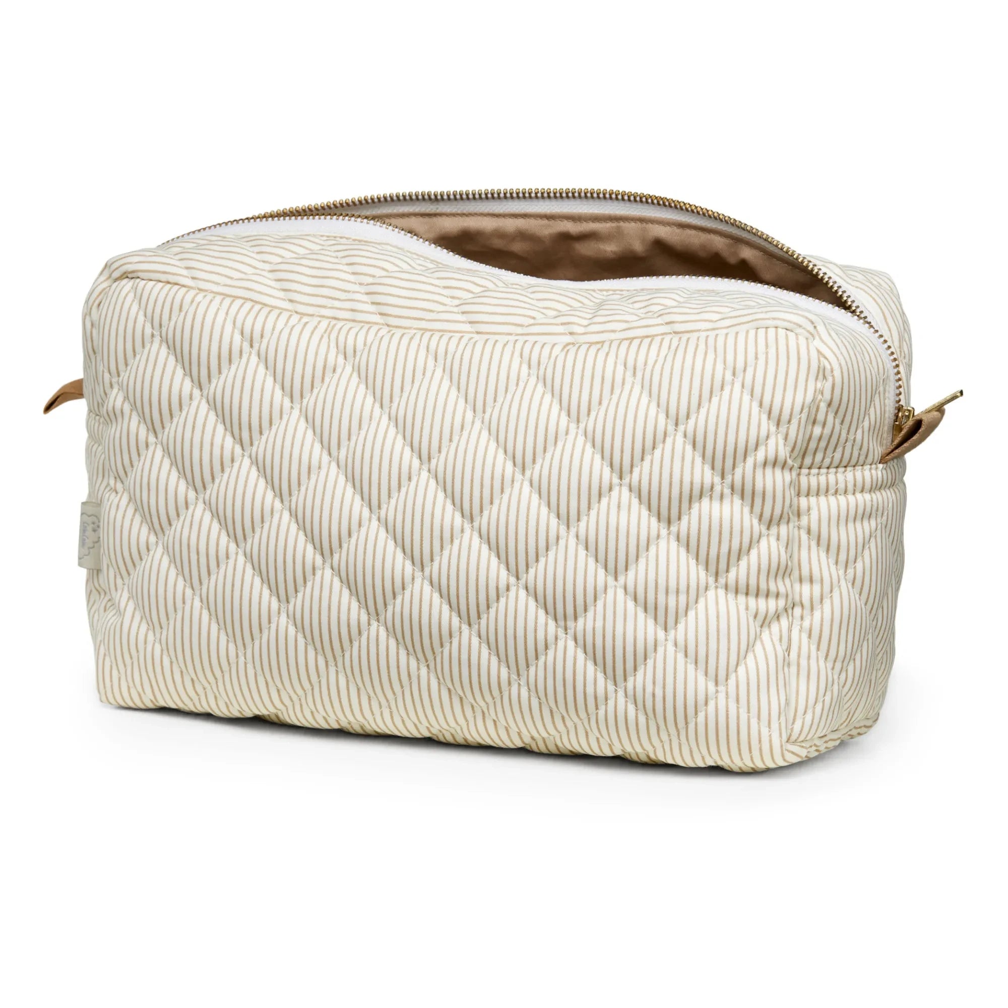 Cam Cam - Neceser de maquillaje a rayas Camel