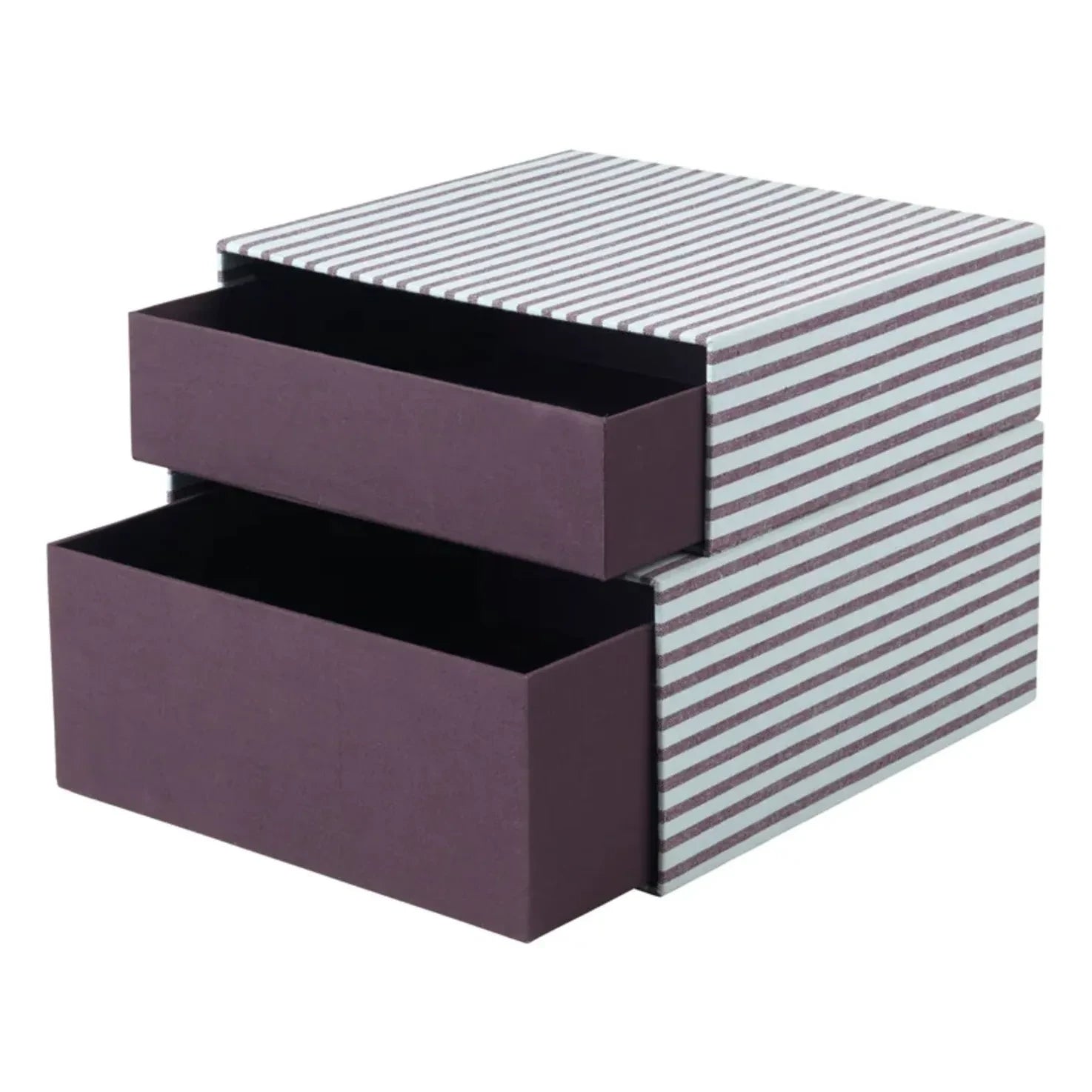 Broste Copenhagen - Cecelia karton saklama kutuları - 2'li set | Mor