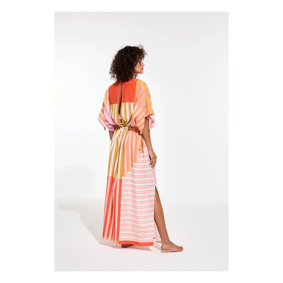 Mapoésie - Vestido de algodón Ziggy Riviera | Rosa Empolvado