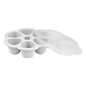 Béaba - Molde de Silicona para Comida de Bebé - 6 x 90 ml | Gris Claro